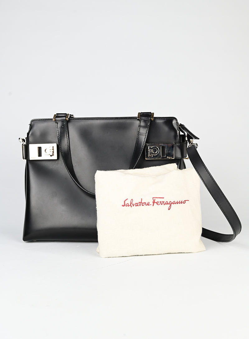Ferragamo Borsa in pelle nera