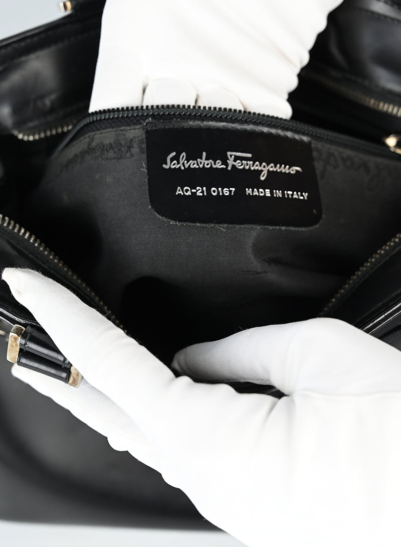 Ferragamo Borsa in pelle nera