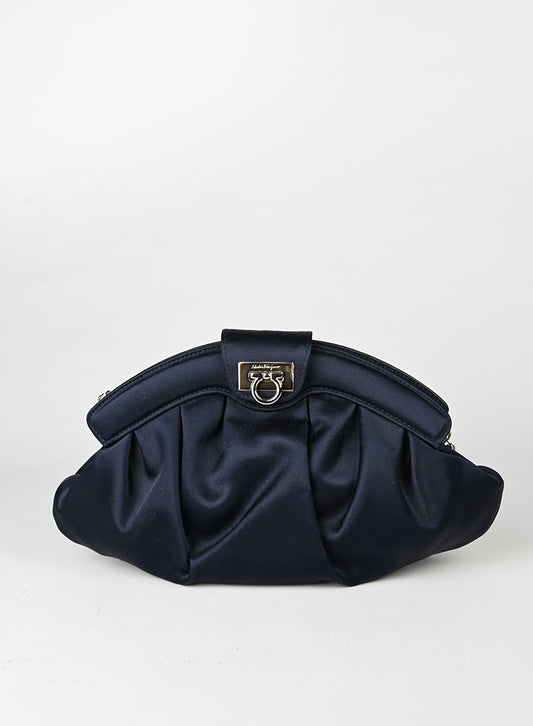 Salvatore Ferragamo Pochette in raso blu