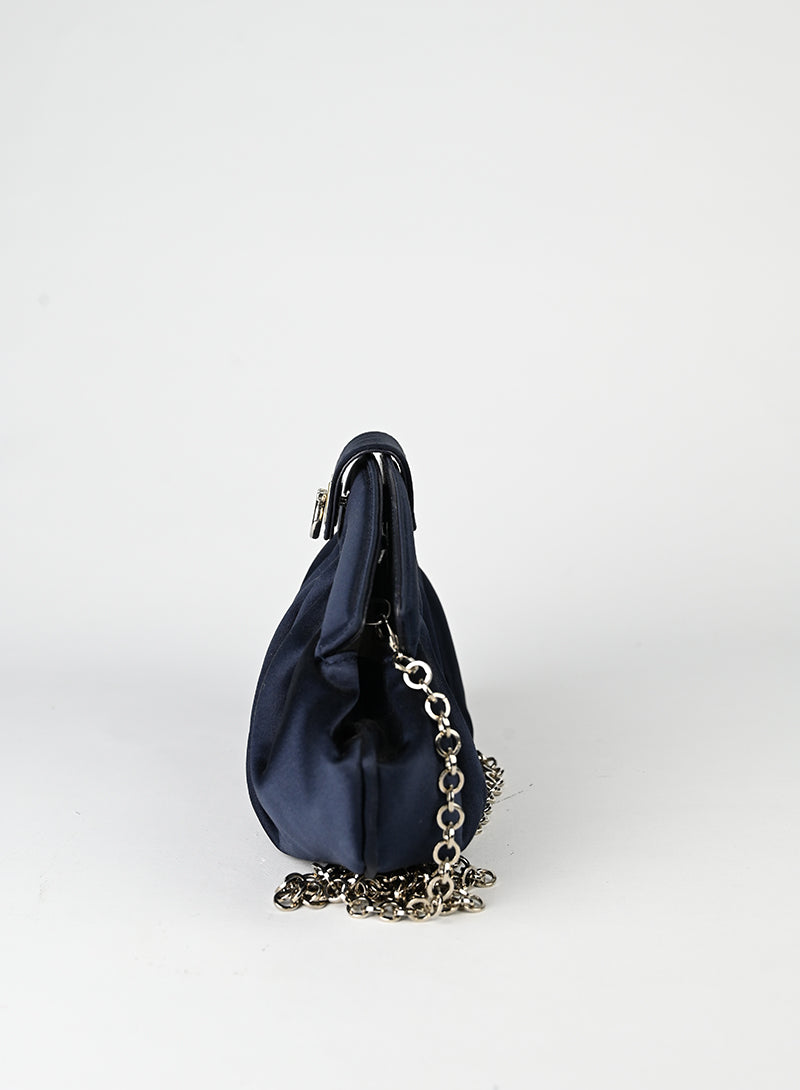 Salvatore Ferragamo Pochette in raso blu