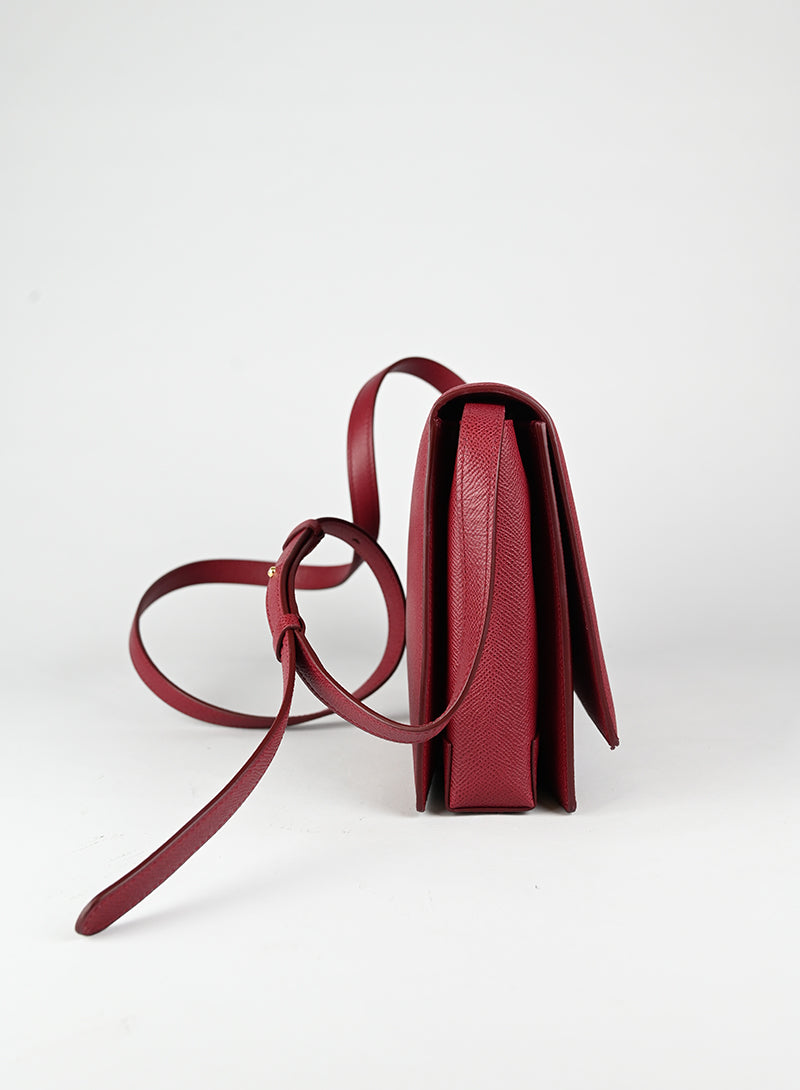 Ferragamo Borsa New Ginny in pelle bordeaux