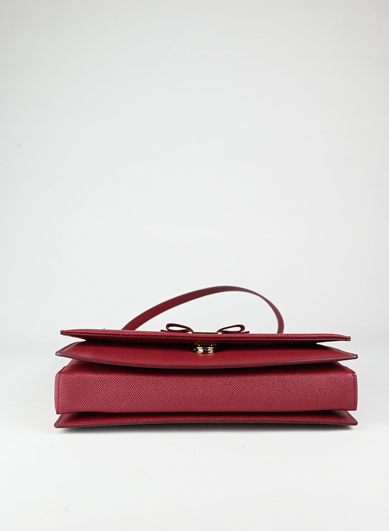 Ferragamo Borsa New Ginny in pelle bordeaux
