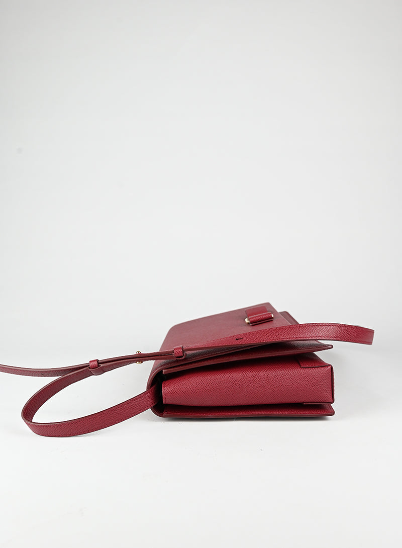 Ferragamo Borsa New Ginny in pelle bordeaux