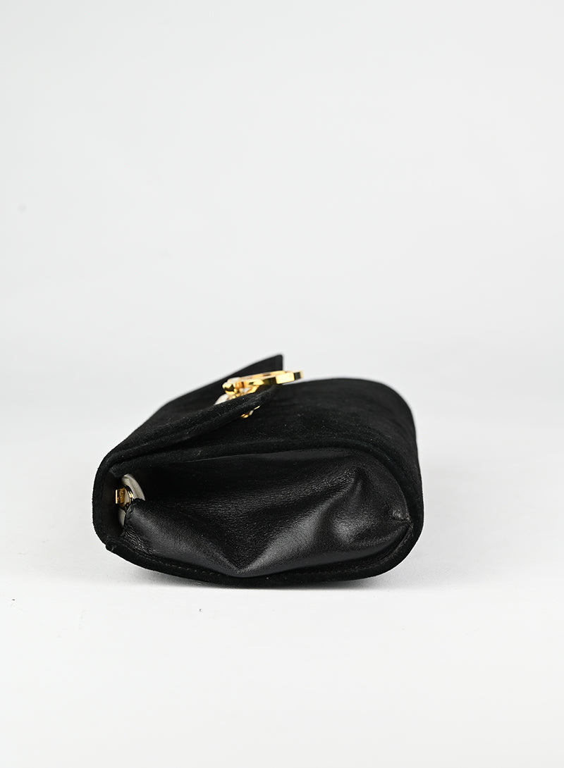 Salvatore Ferragamo Borsa a tracolla in suede nera