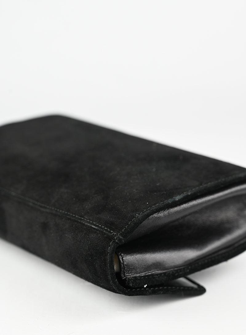 Salvatore Ferragamo Borsa a tracolla in suede nera