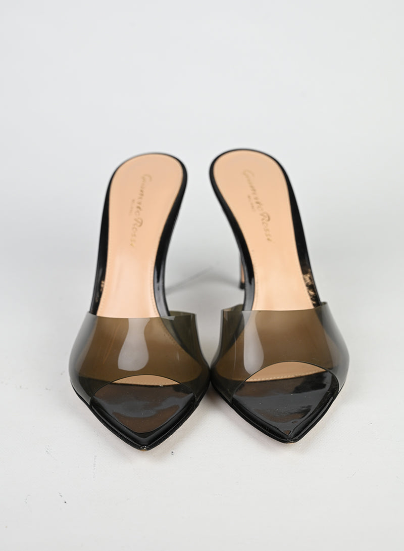 Gianvito Rossi Sabot Plexi Fumé Neri - N. 37 ½