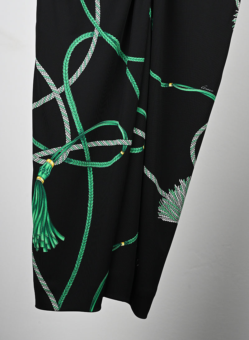 Gucci Abito nero fantasia verde - Tg. S