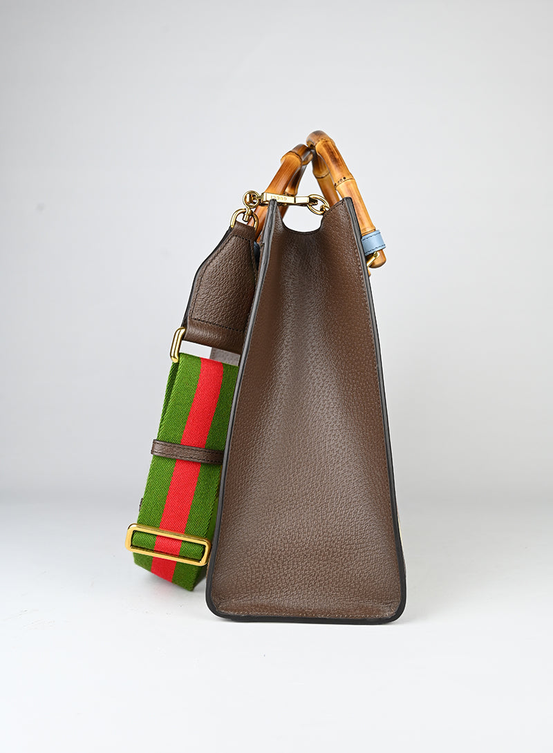 Gucci Borsa tote in canvas a fiori