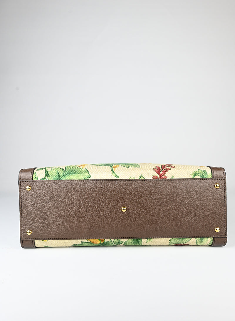 Gucci Borsa tote in canvas a fiori