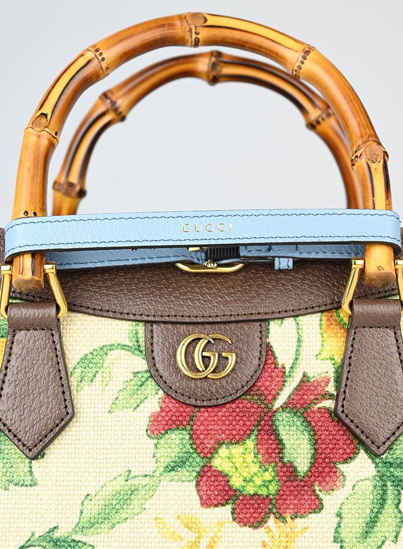 Gucci Borsa tote in canvas a fiori