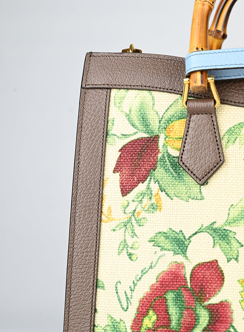 Gucci Borsa tote in canvas a fiori