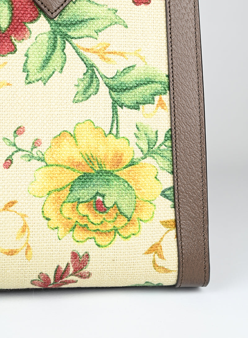 Gucci Borsa tote in canvas a fiori