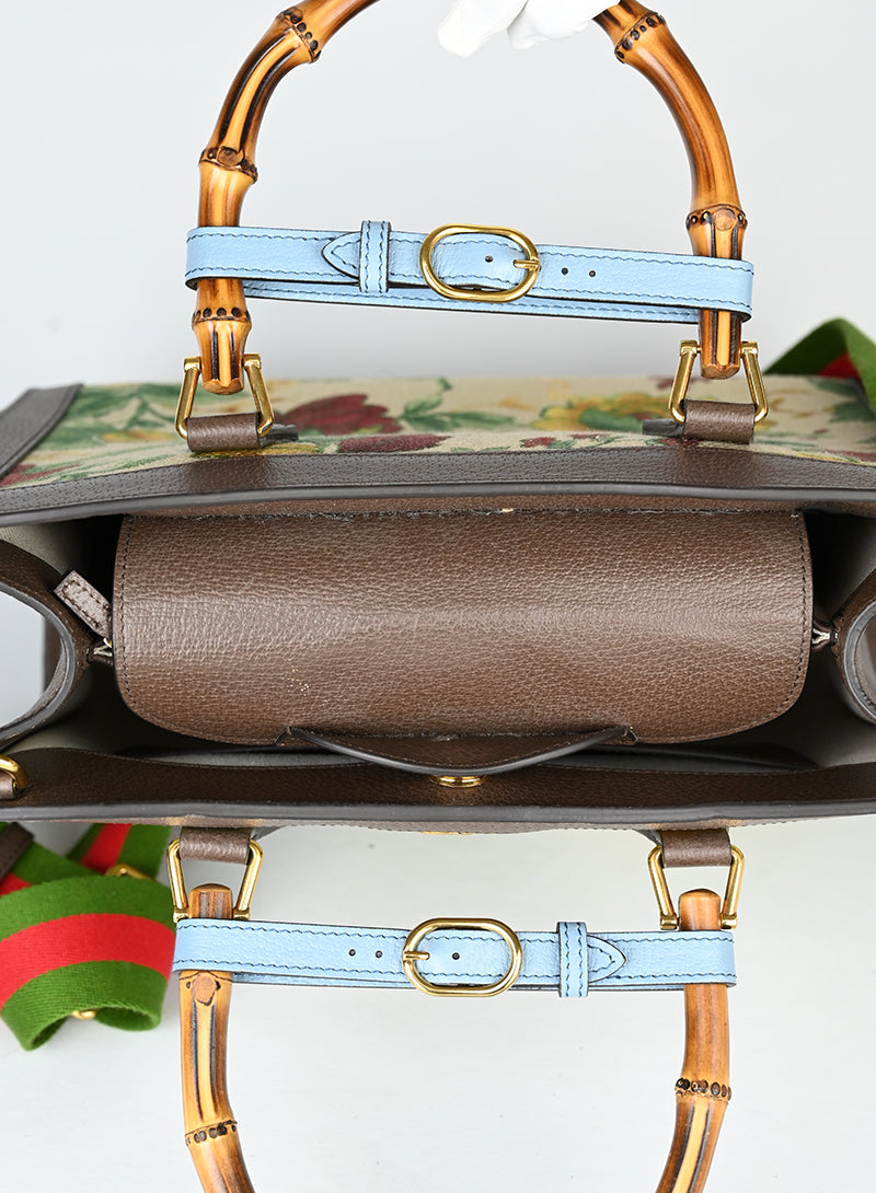 Gucci Borsa tote in canvas a fiori