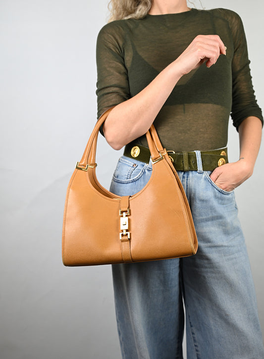 Gucci Borsa Jackie in pelle marrone