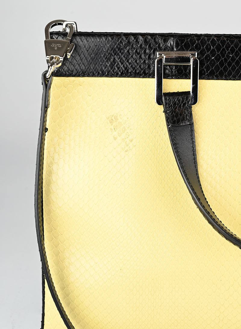 Gucci Borsa in pitone giallo e rosso