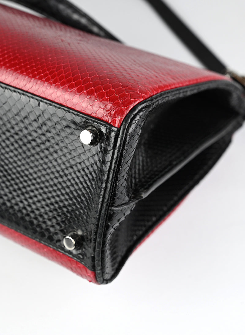 Gucci Borsa in pitone giallo e rosso