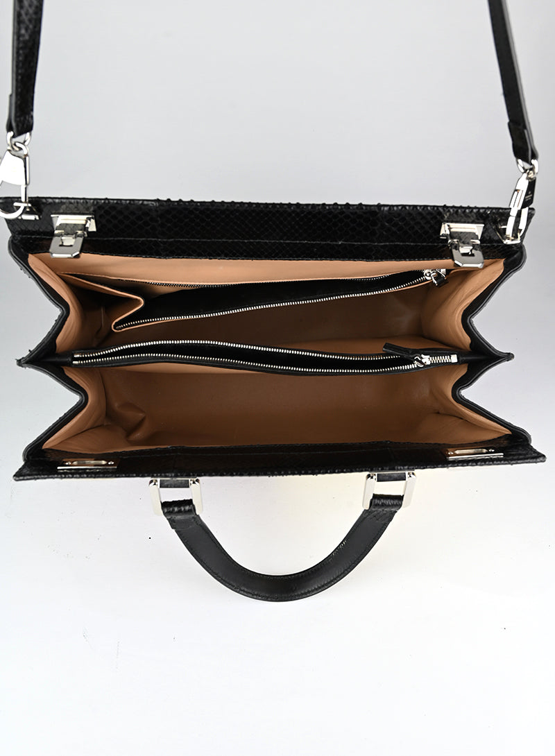 Gucci Borsa in pitone giallo e rosso