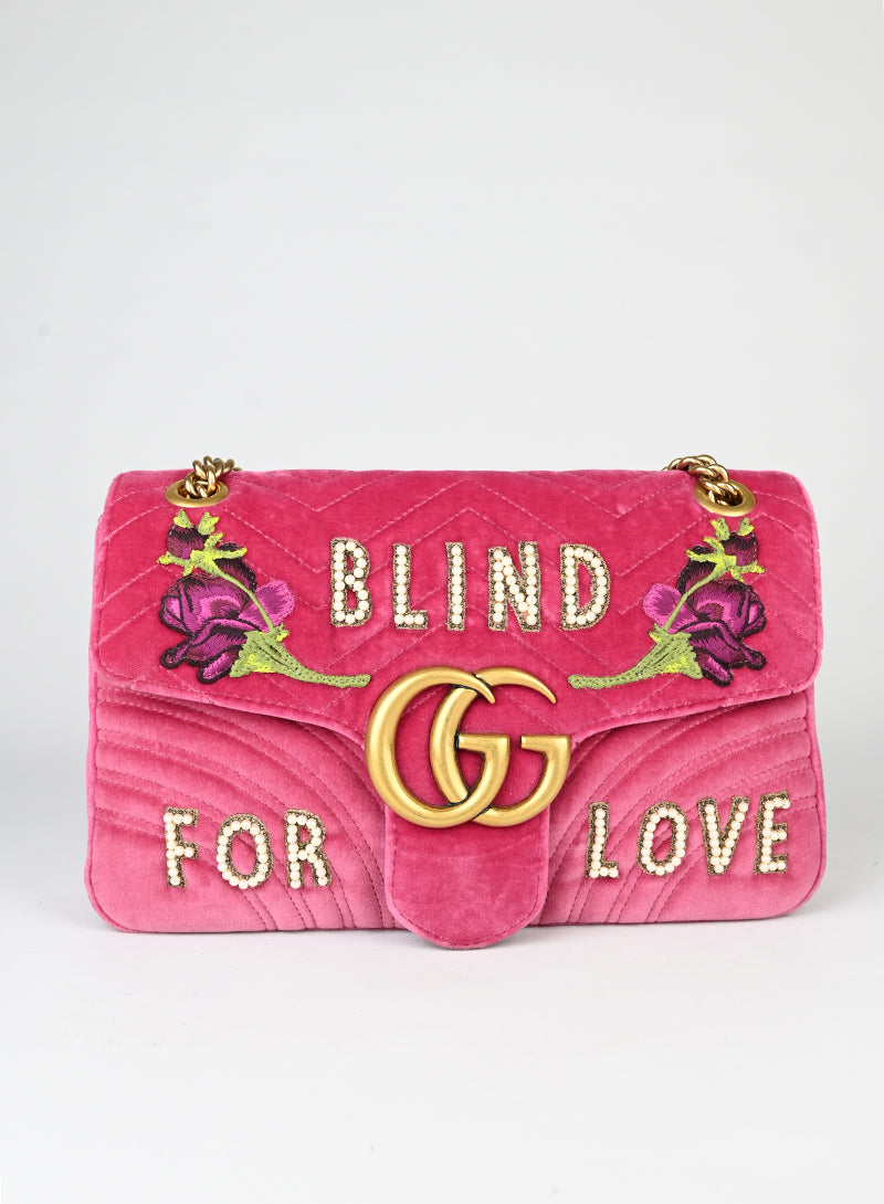 Gucci Borsa Marmont in velluto fucsia