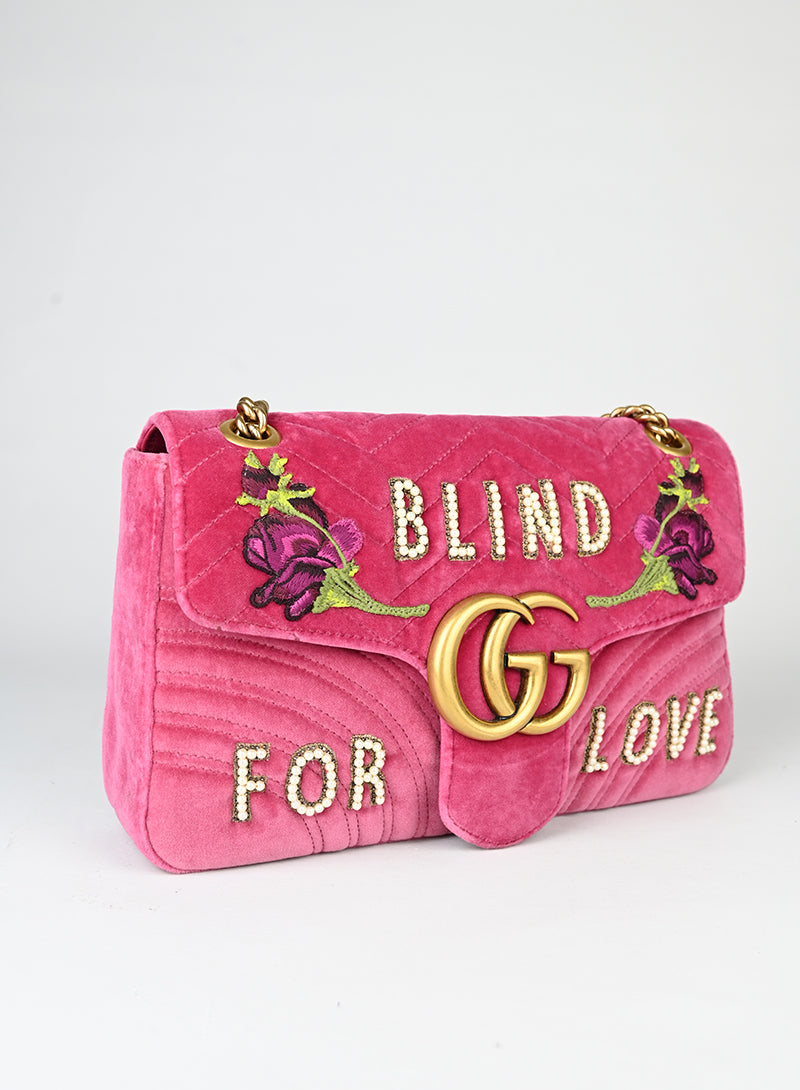 Gucci Borsa Marmont in velluto fucsia