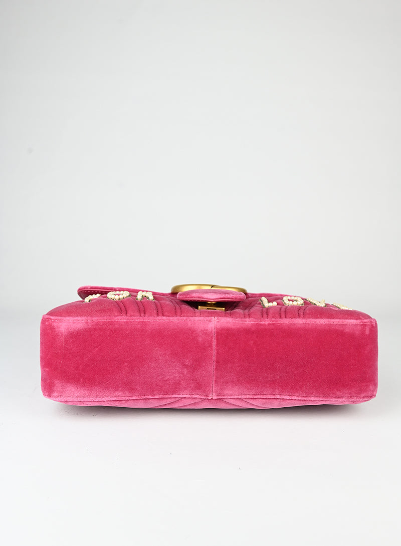 Gucci Borsa Marmont in velluto fucsia