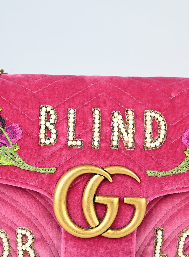 Gucci Borsa Marmont in velluto fucsia