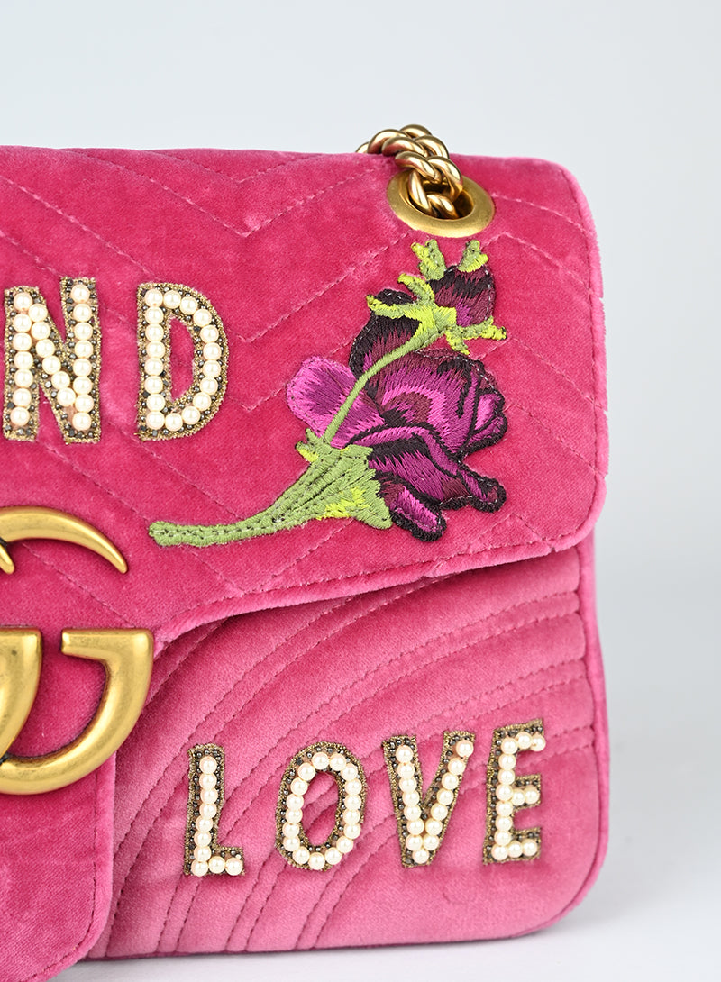 Gucci Borsa Marmont in velluto fucsia