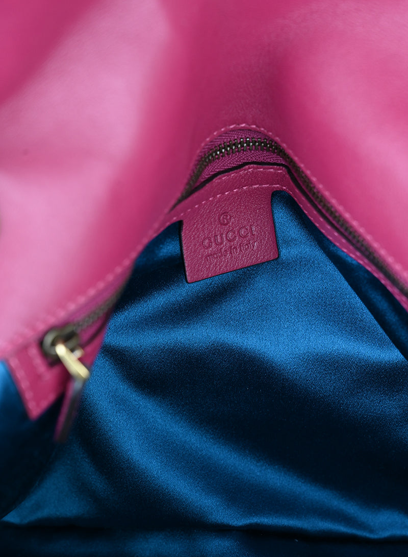 Gucci Borsa Marmont in velluto fucsia