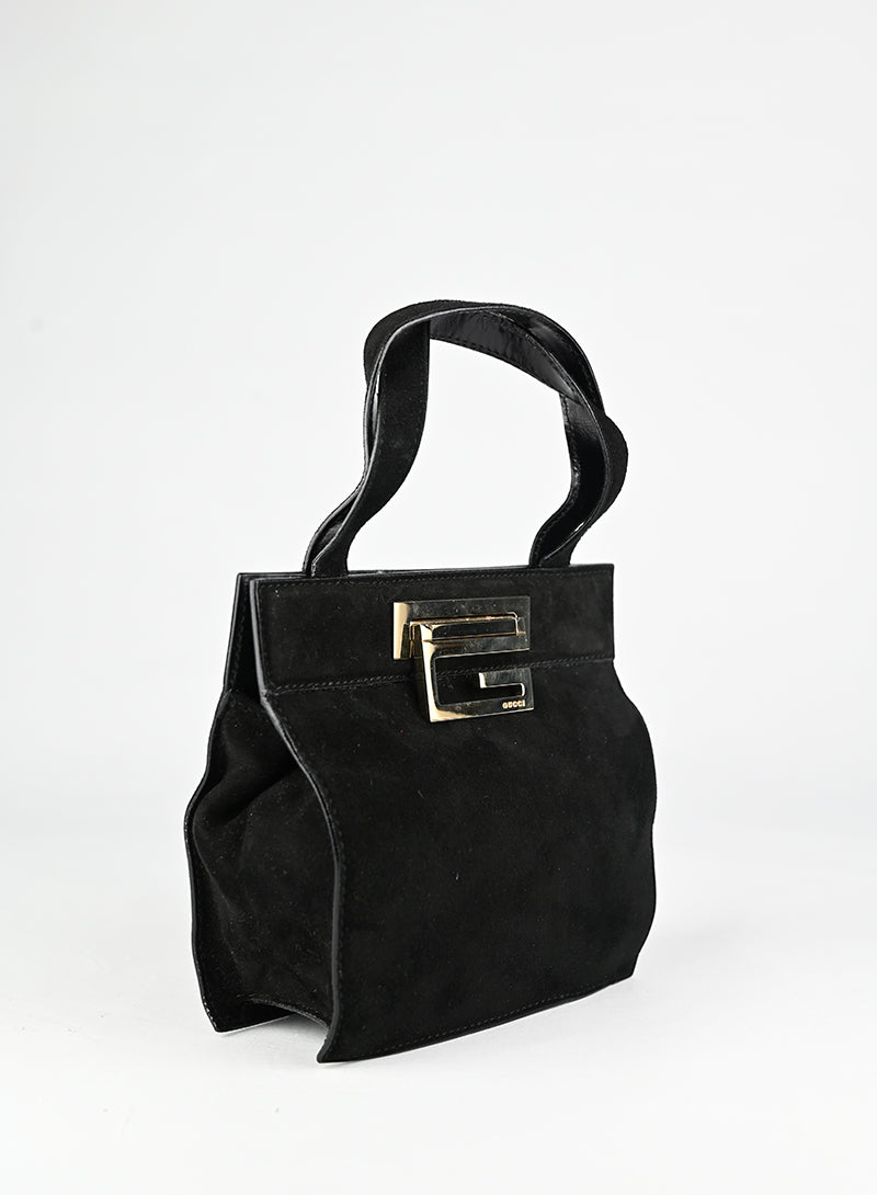 Gucci Borsa in suede nera