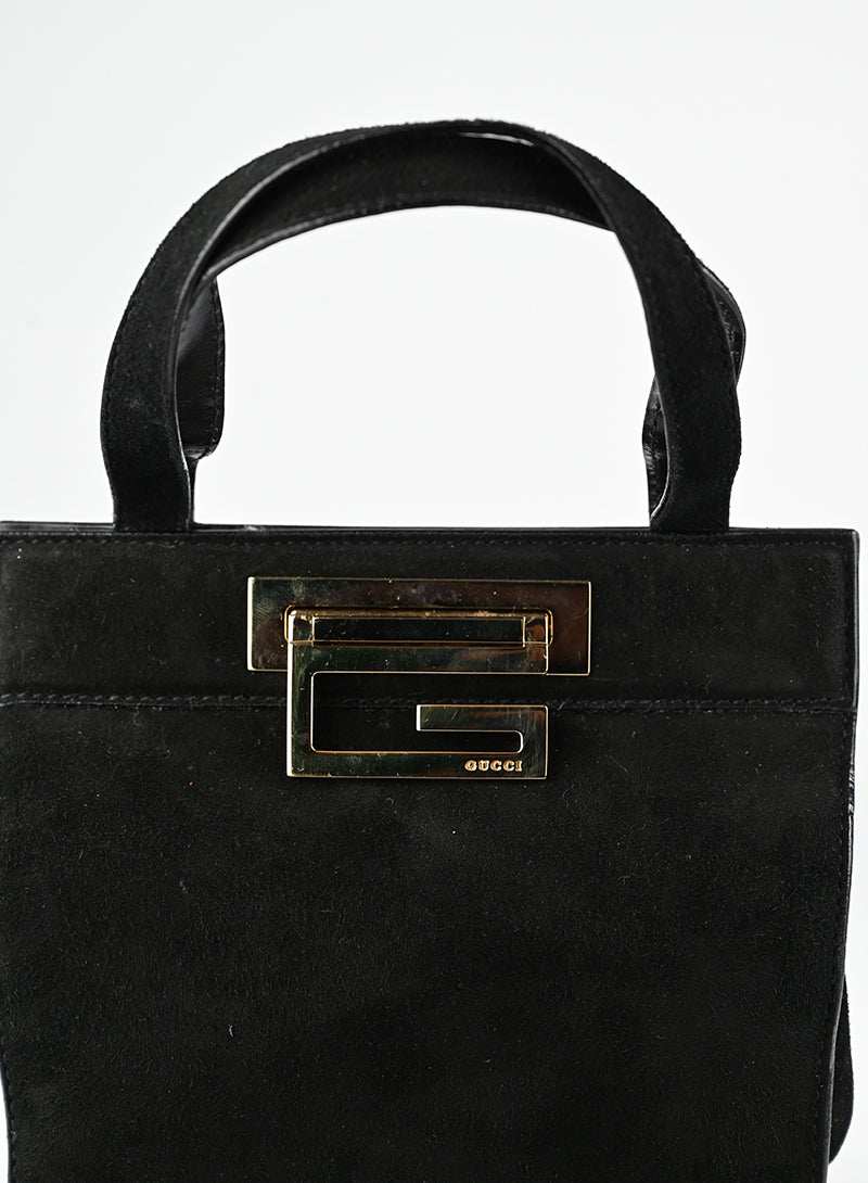 Gucci Borsa in suede nera