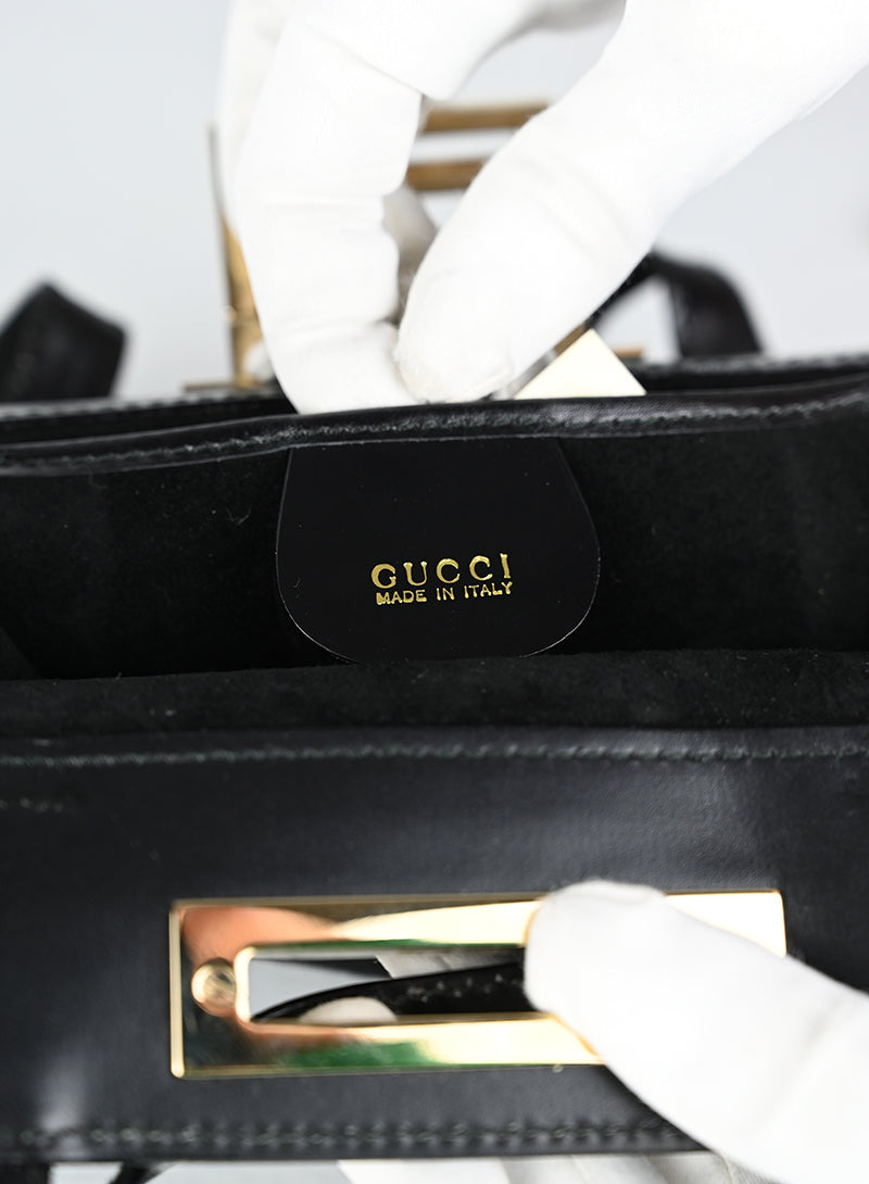 Gucci Borsa in suede nera