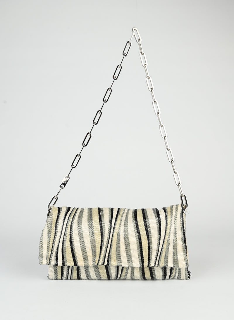 Gucci Borsa con perline bianca e nera