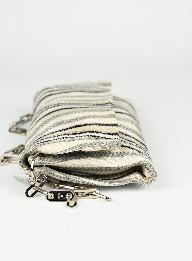 Gucci Borsa con perline bianca e nera