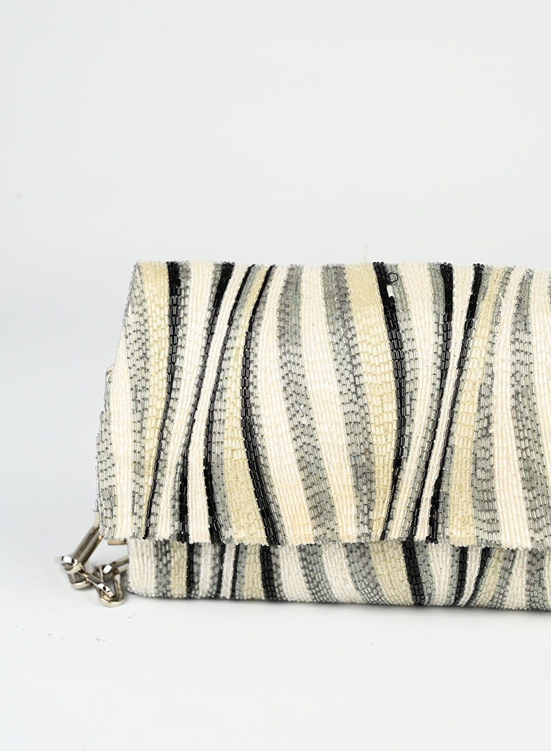 Gucci Borsa con perline bianca e nera