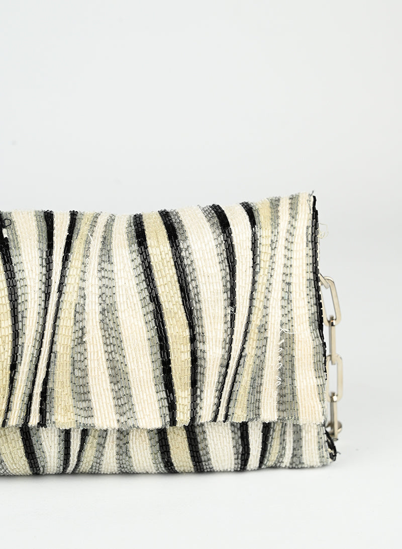 Gucci Borsa con perline bianca e nera