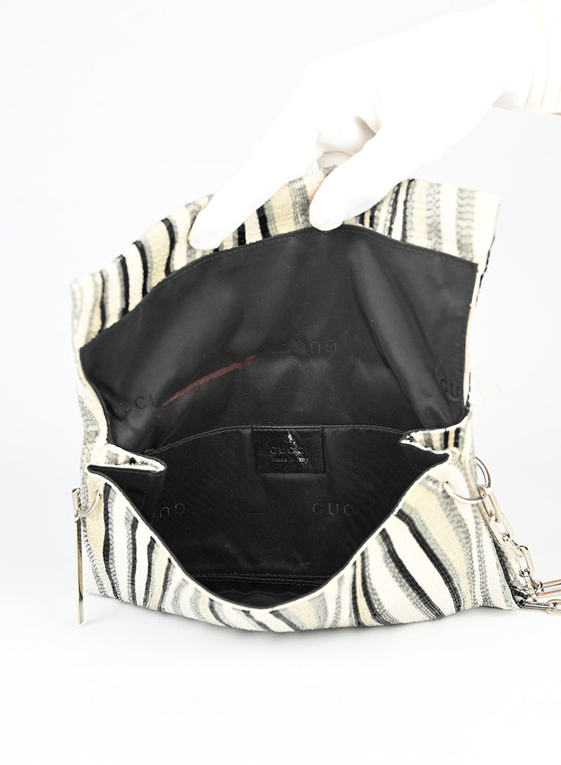 Gucci Borsa con perline bianca e nera