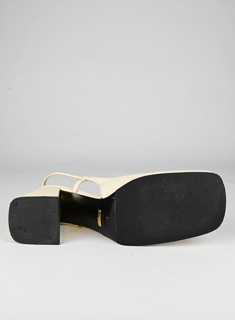 Gucci Sandali Horsebit in pelle panna - N. 39 ½
