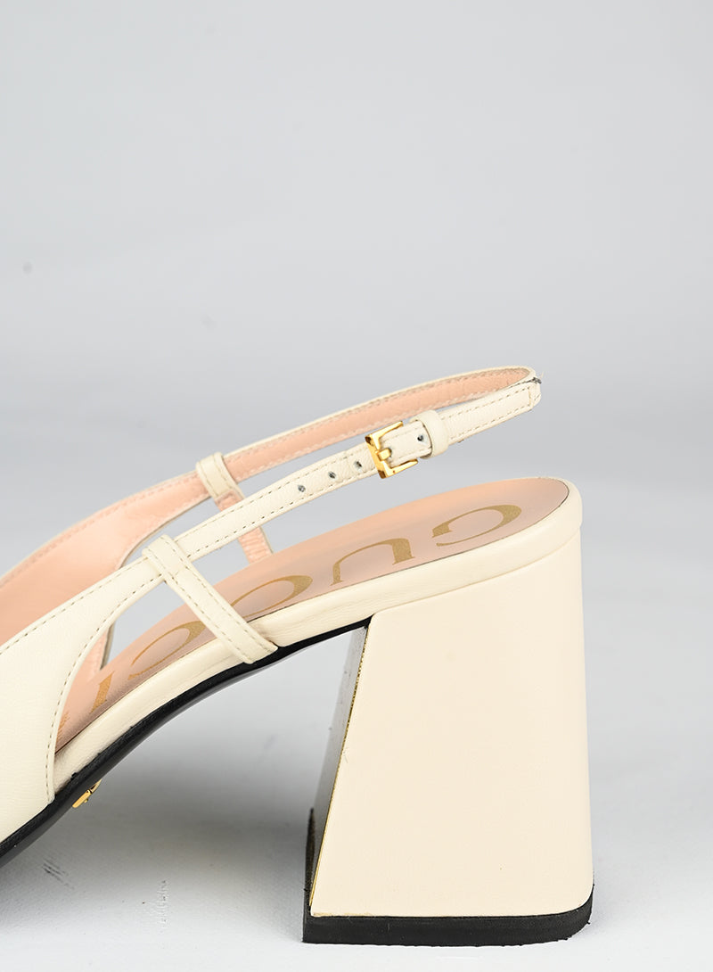 Gucci Sandali Horsebit in pelle panna - N. 39 ½