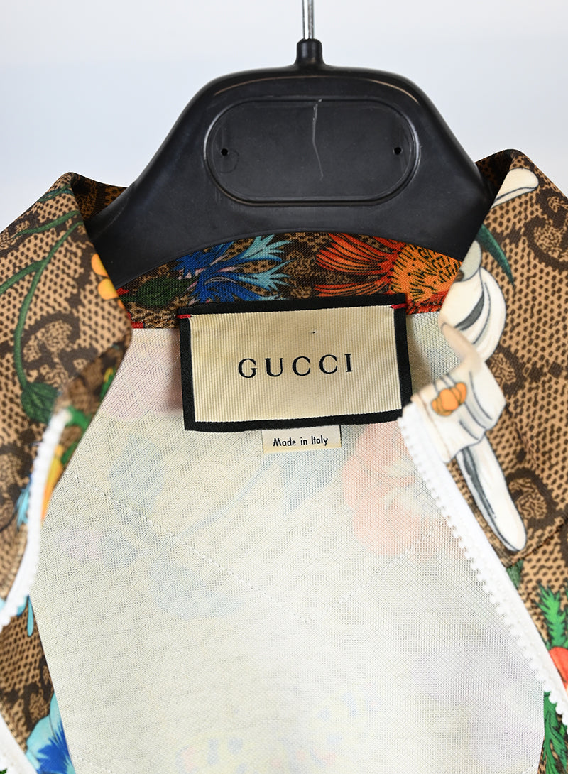 Gucci Felpa stampa Monogram e fiori - Tg. M