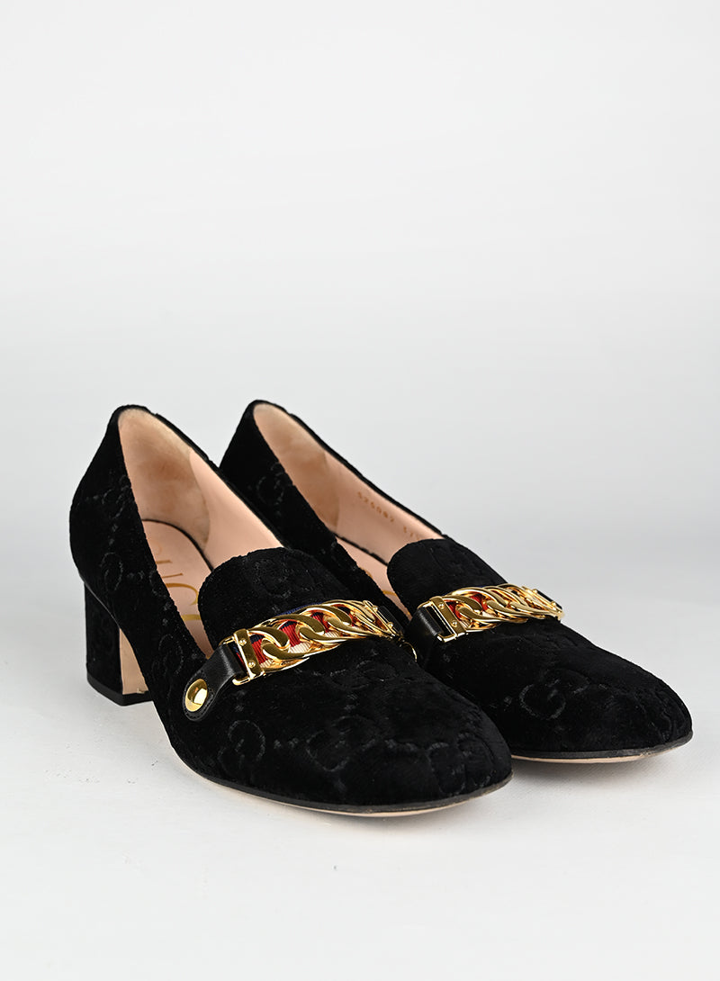 Gucci Mocassini Sylvie in suede nero - N. 37 ½