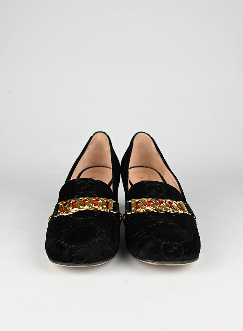 Gucci Mocassini Sylvie in suede nero - N. 37 ½