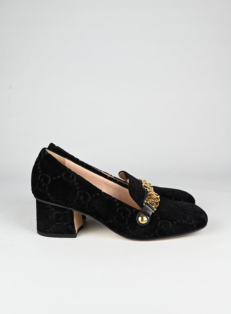 Gucci Mocassini Sylvie in suede nero - N. 37 ½