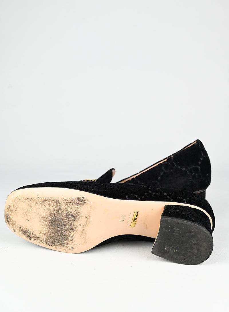 Gucci Mocassini Sylvie in suede nero - N. 37 ½