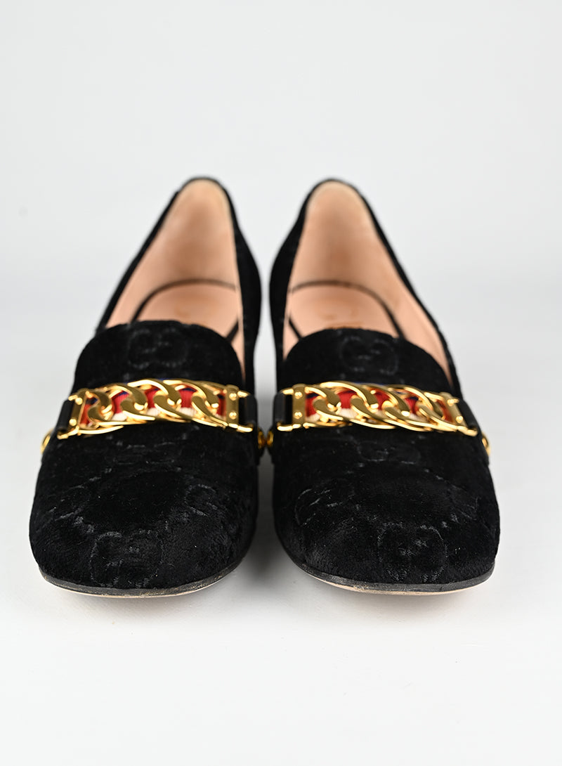 Gucci Mocassini Sylvie in suede nero - N. 37 ½