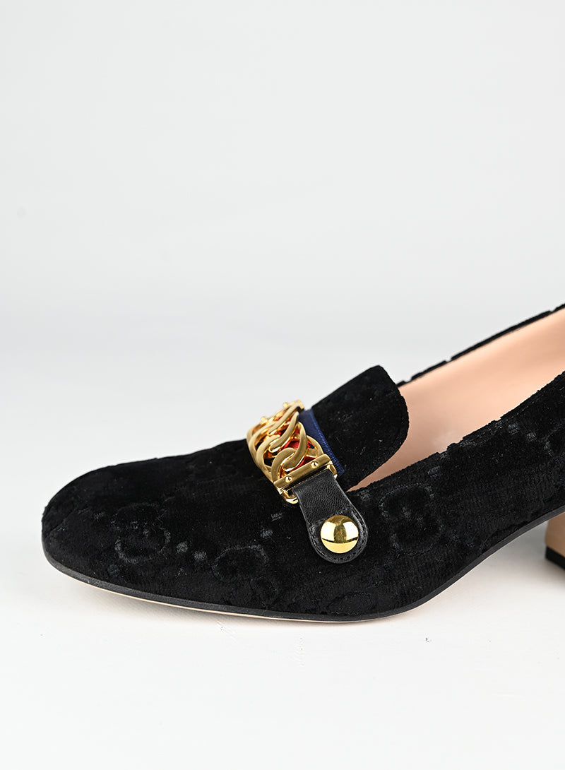 Gucci Mocassini Sylvie in suede nero - N. 37 ½