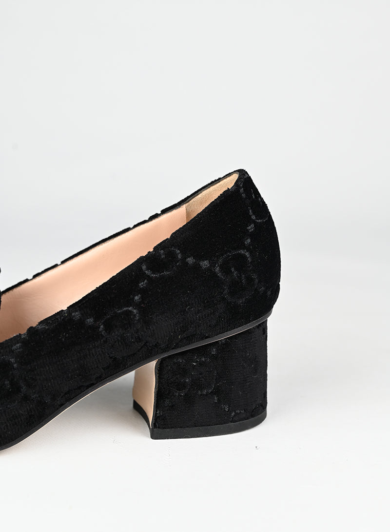 Gucci Mocassini Sylvie in suede nero - N. 37 ½
