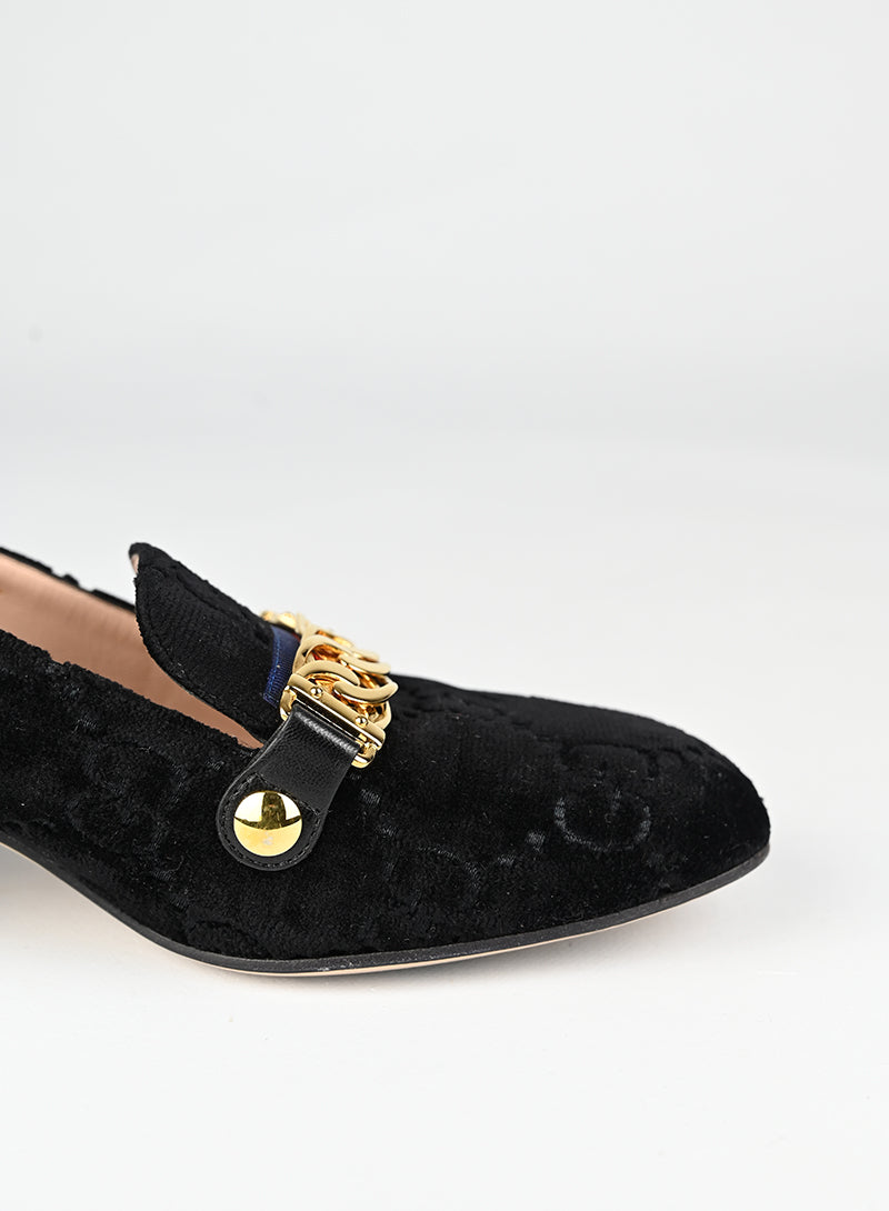 Gucci Mocassini Sylvie in suede nero - N. 37 ½