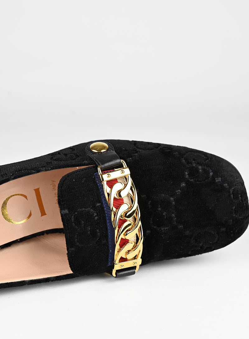 Gucci Mocassini Sylvie in suede nero - N. 37 ½