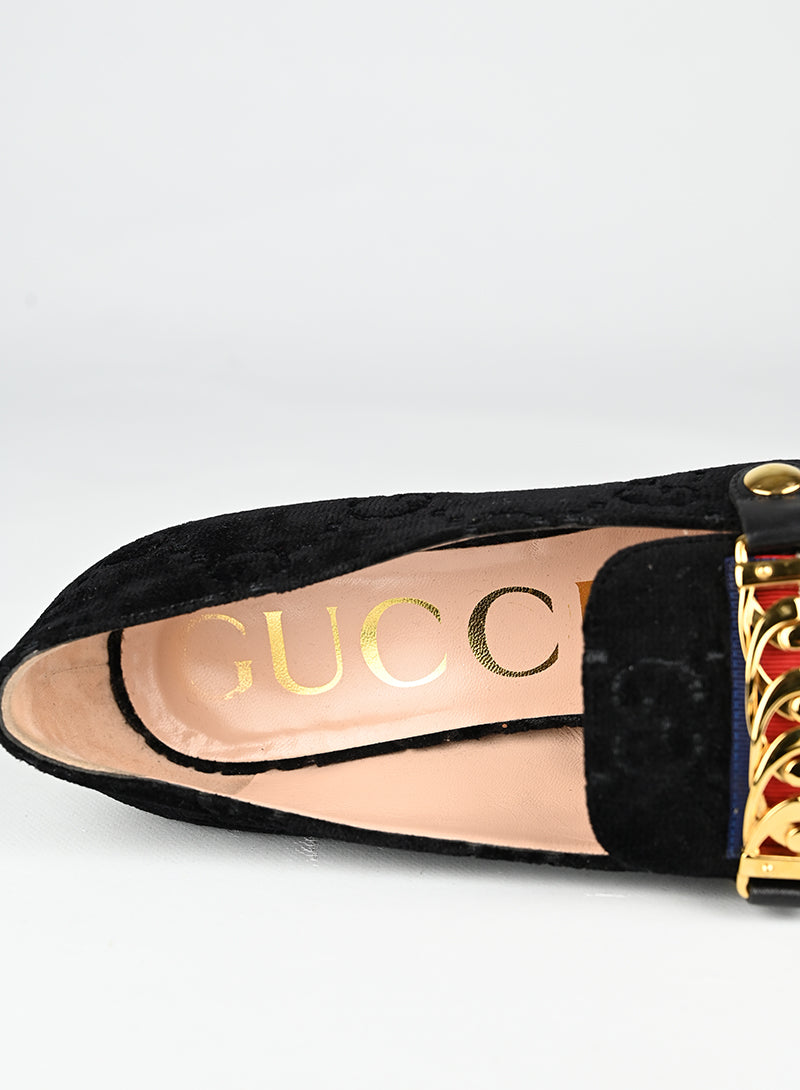 Gucci Mocassini Sylvie in suede nero - N. 37 ½
