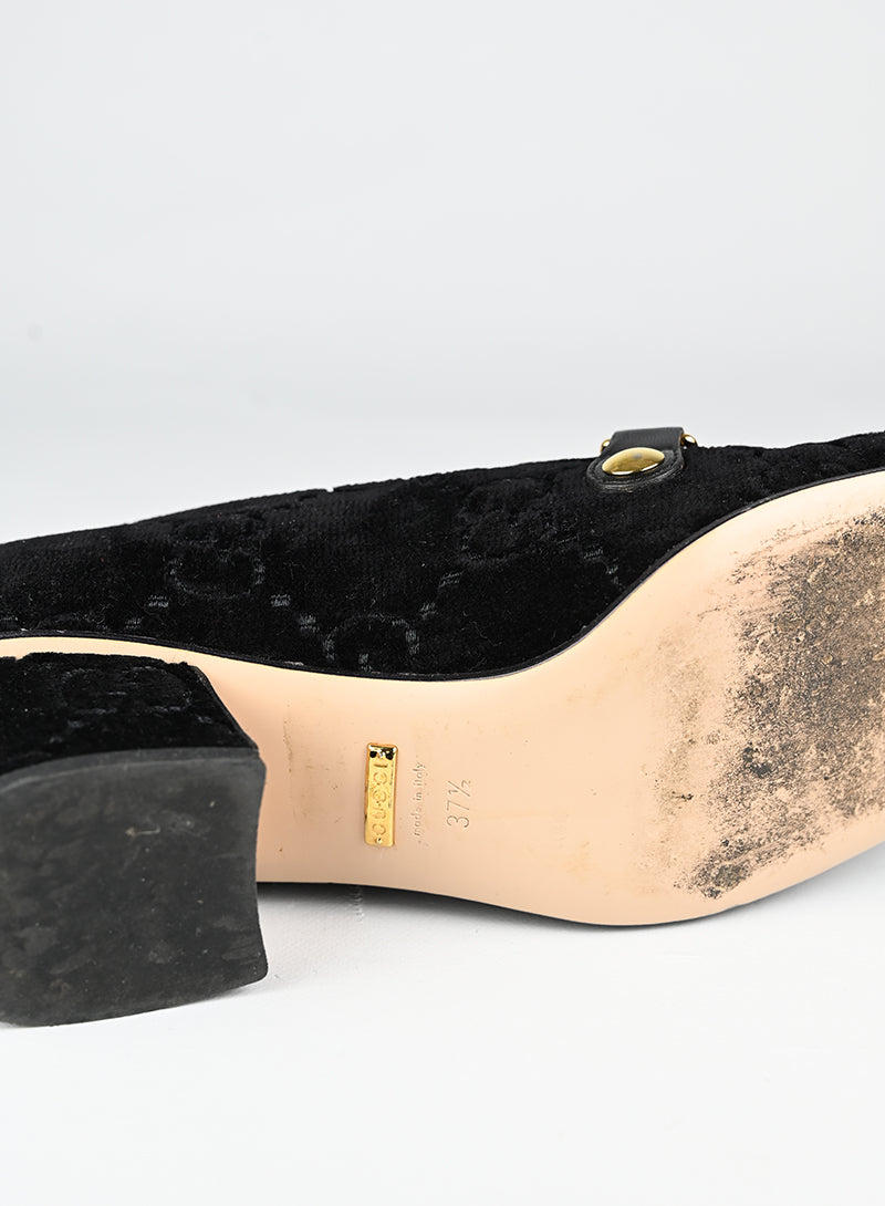 Gucci Mocassini Sylvie in suede nero - N. 37 ½