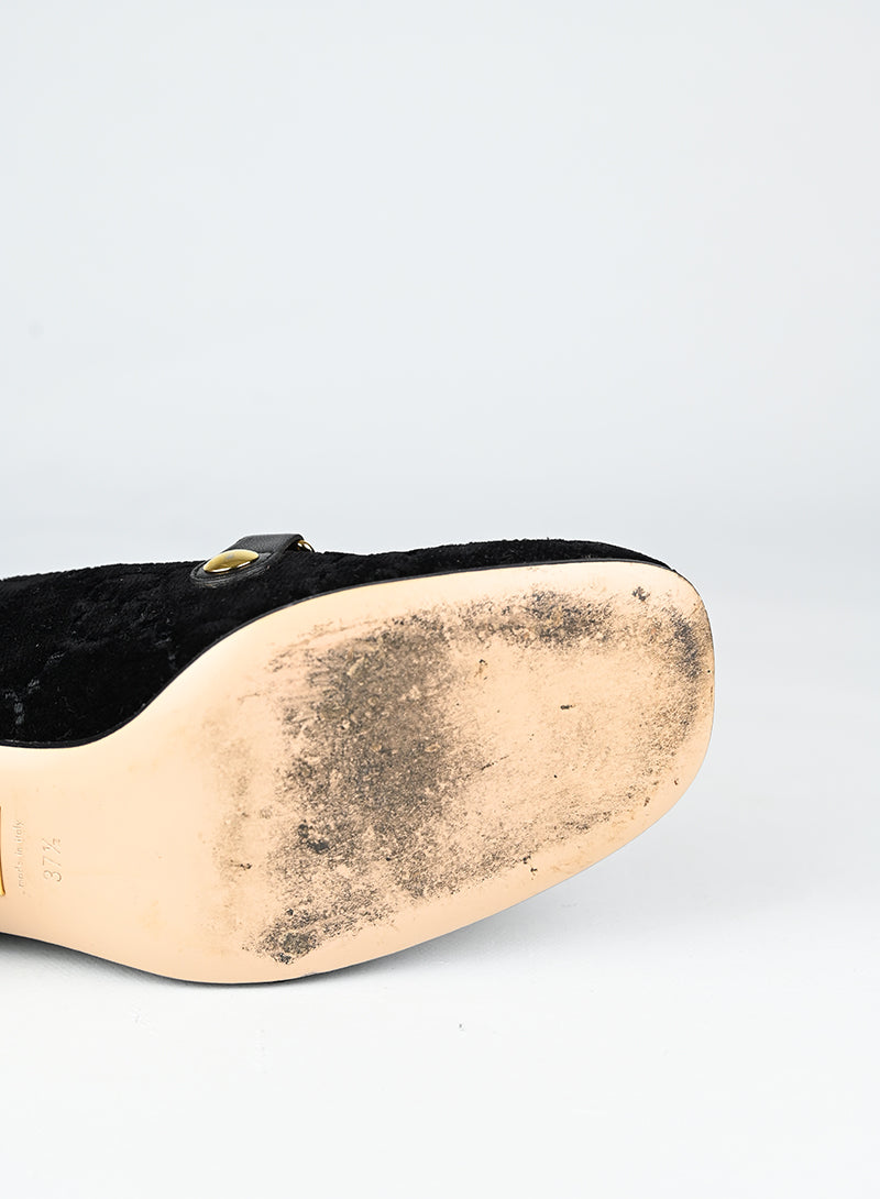 Gucci Mocassini Sylvie in suede nero - N. 37 ½
